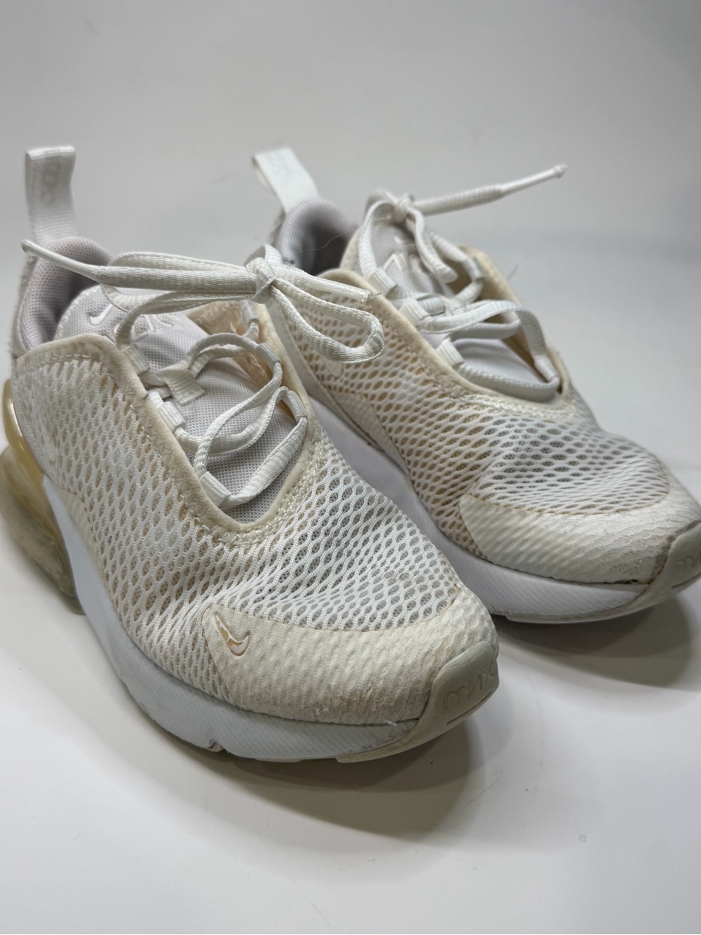 Nike White/Cream Mesh Slip-On Athletic Sneakers